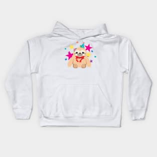 Bow Tie Party Sloth Kids Hoodie